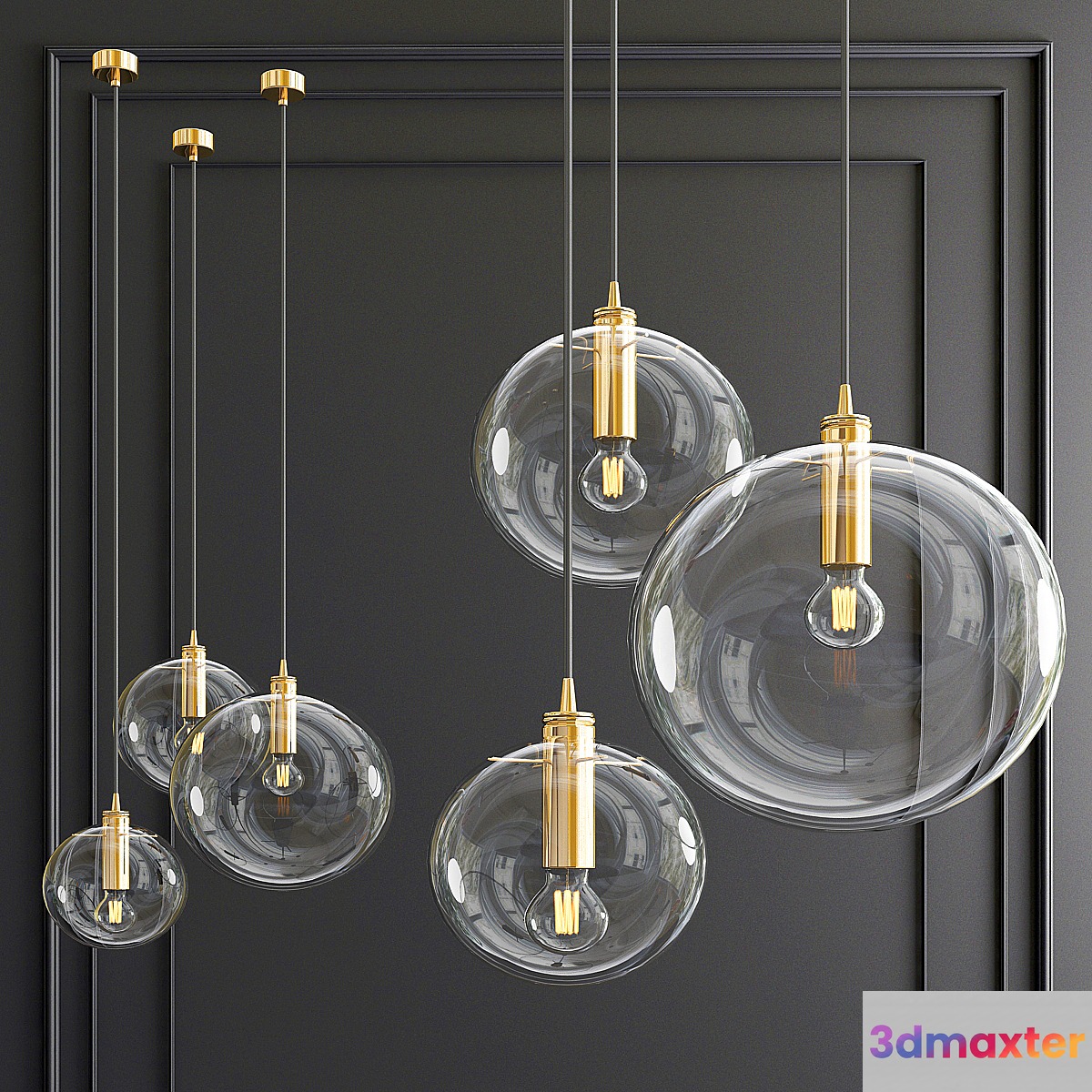 Glass ball pendant 3D Max