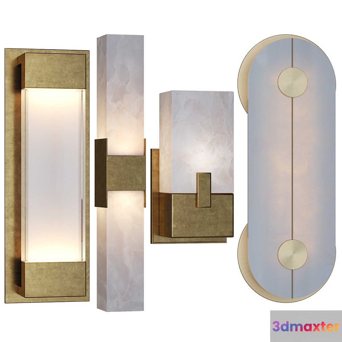 4 Bath Wall Sconse 3D Max