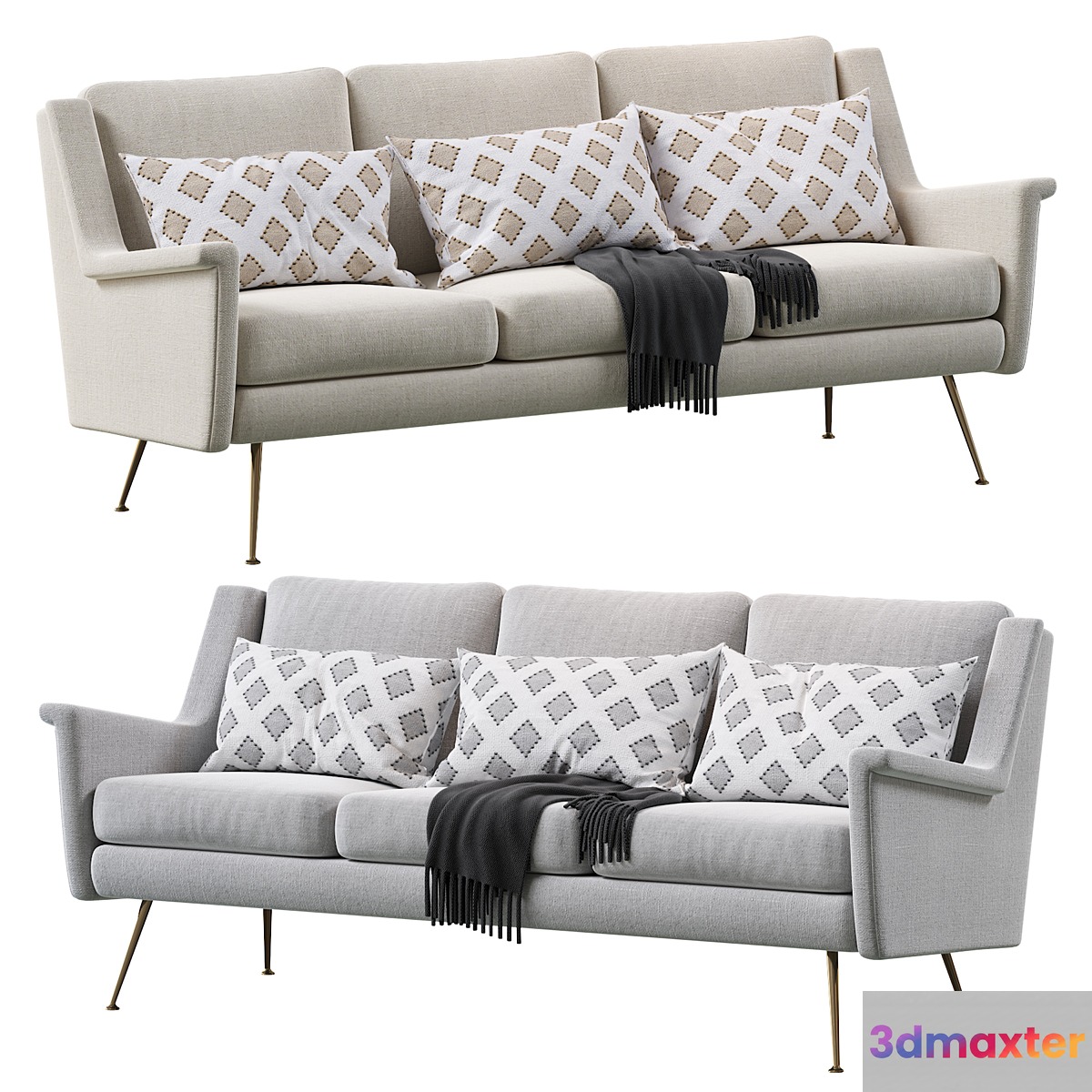 Carlo Mid-Century Sofa (77.5 