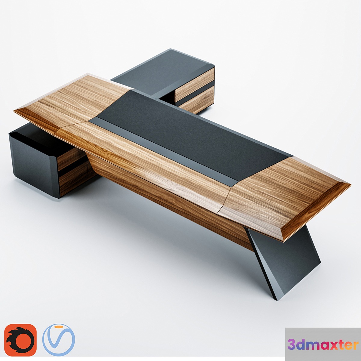 Boss's Cabin Aulenti Executive Desk 3D Max