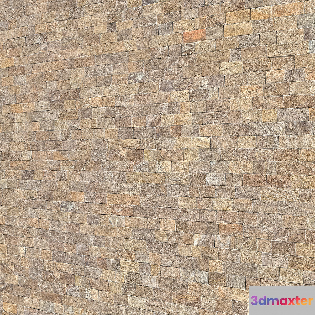 Travertine Stone brick mosaic Wall (outdoor-indoor) with 6K High Resolution Tileable Textures Corona & Vray 3D Max