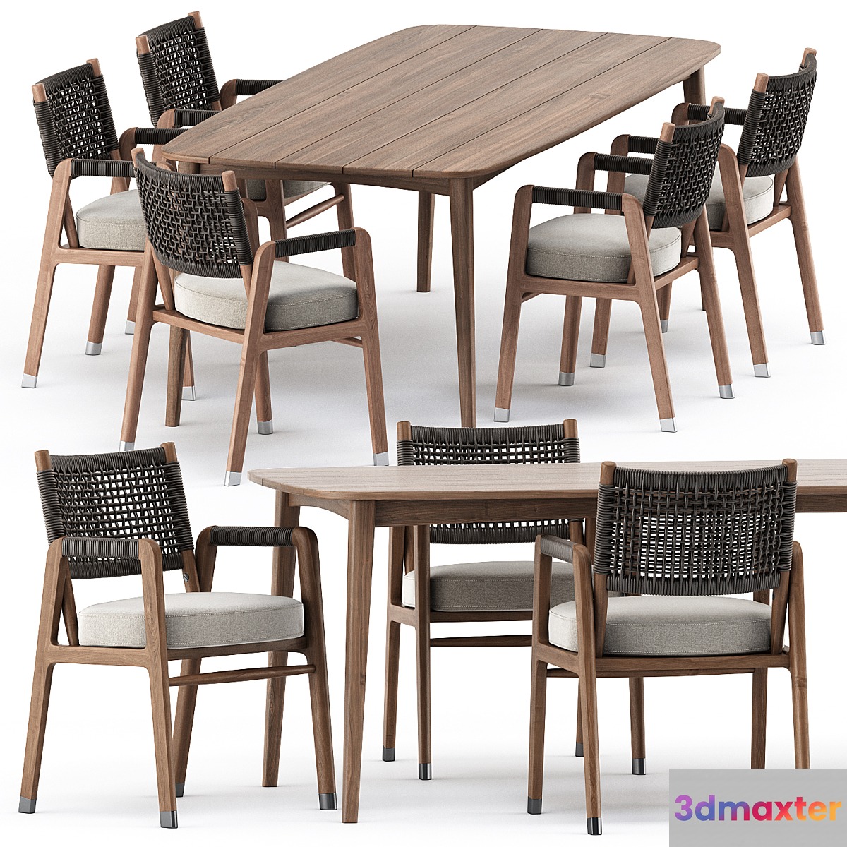 ORTIGIA CHAIR by flexform and GRASSHOPPER TABLE by KARPENTER 3D Max
