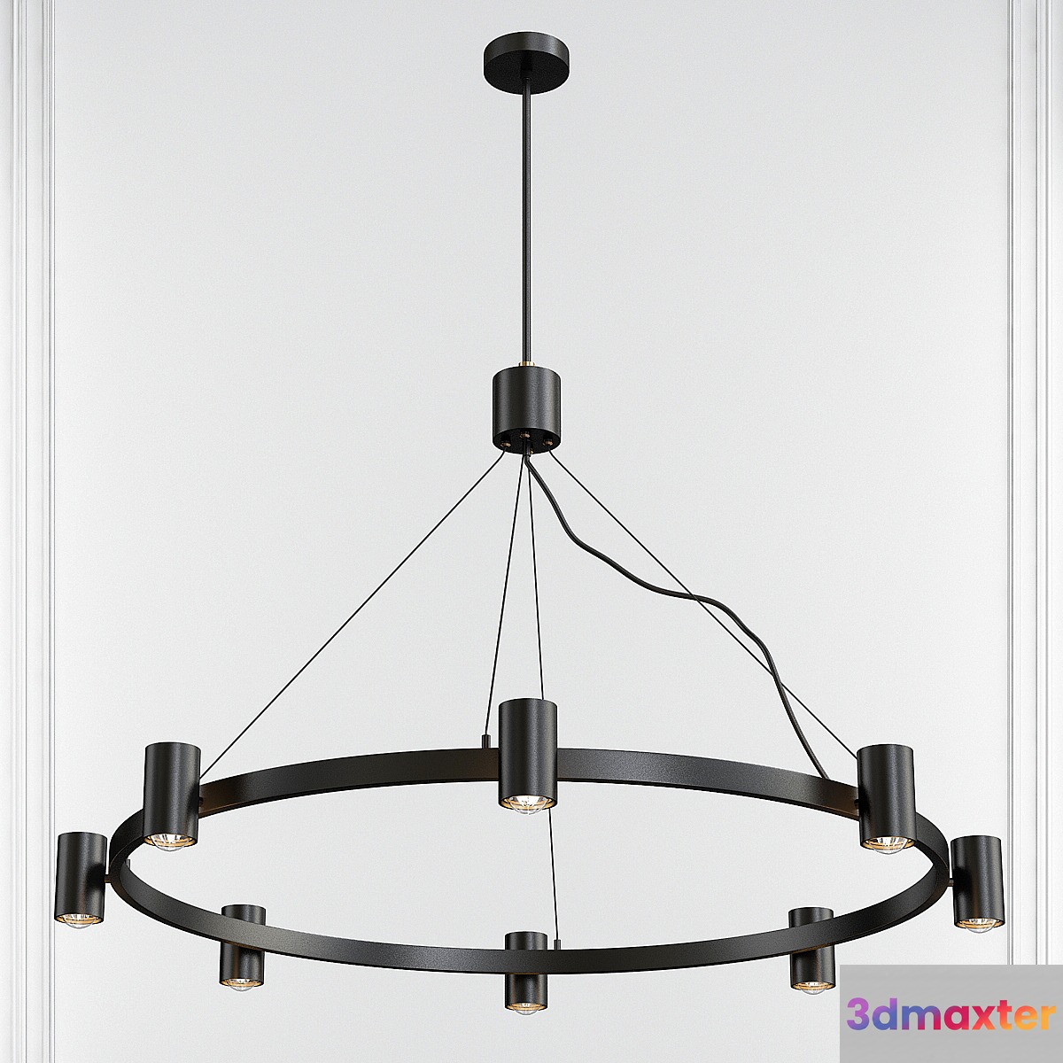 Kempton Matte Black & Satin Brass 8 Light Chandelier by Elk Lighting - No.2 3D Max