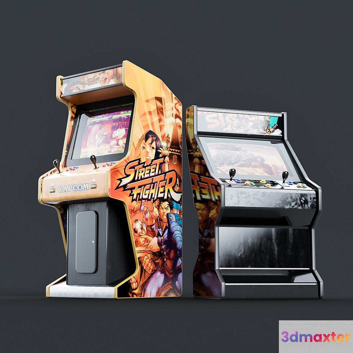 Arcade machines StreetFighter and MetalSlug 3D Max