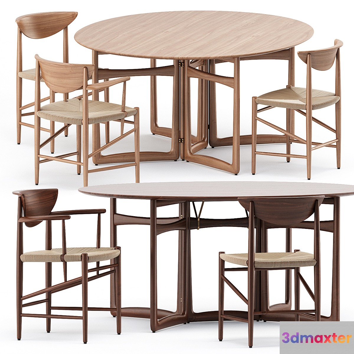 Drawn HM3 and HM4 and Drop Leaf HM6 Table by & TRADITION