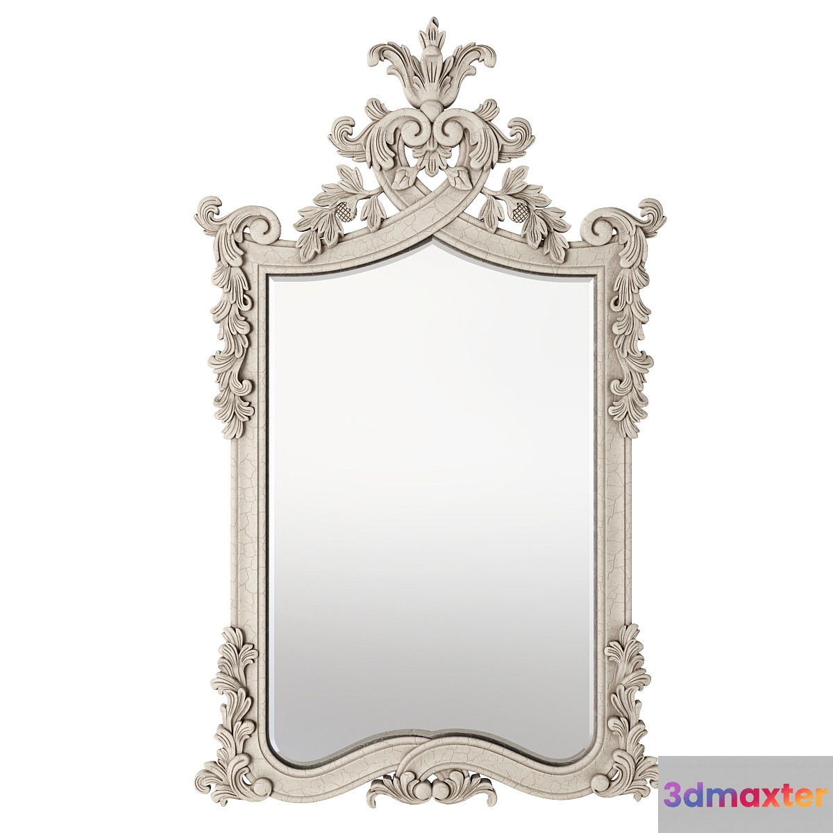 French bedroom Provencal Heart Top White Mirror - No.2