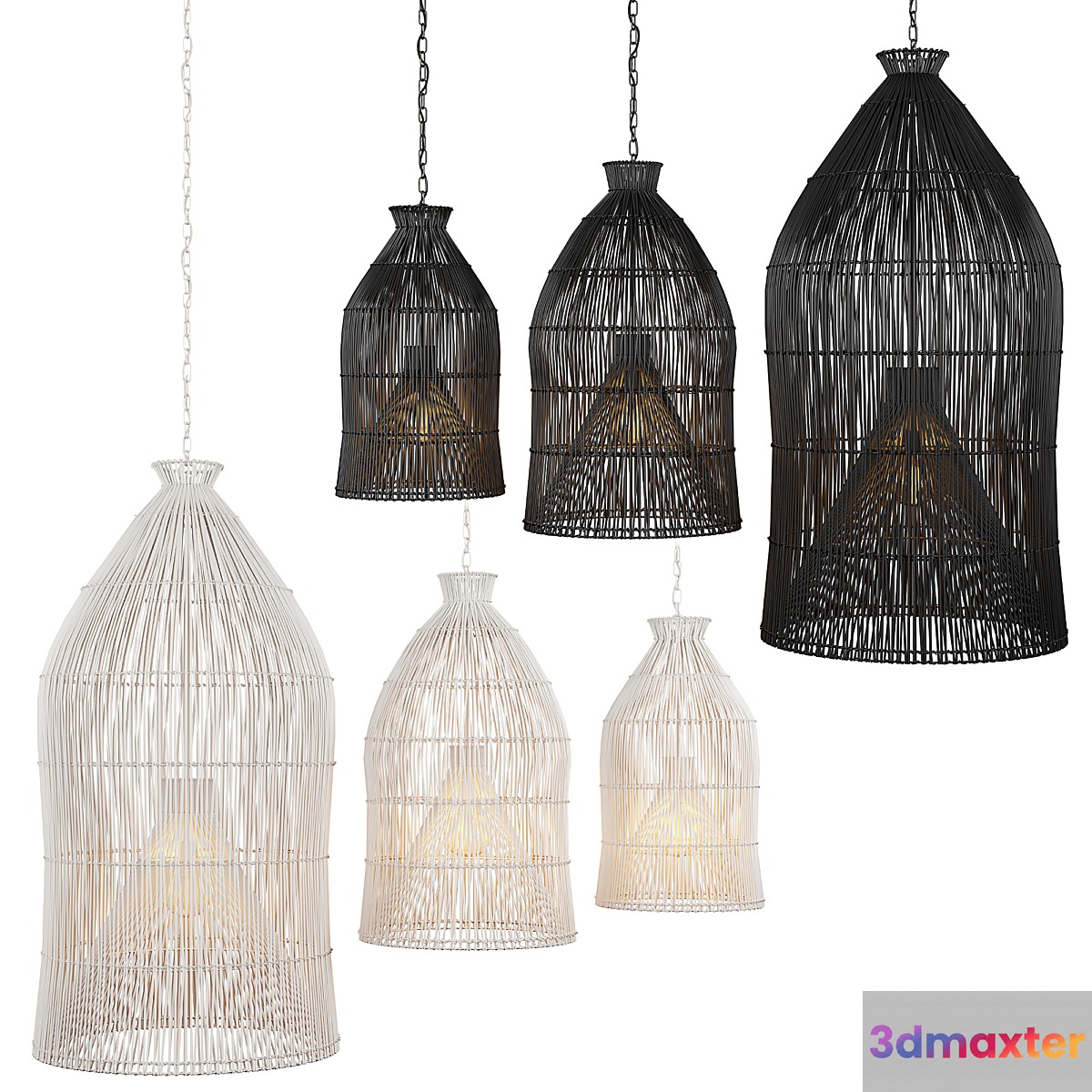 RH Indonesian fishing basket pendants 3D Max