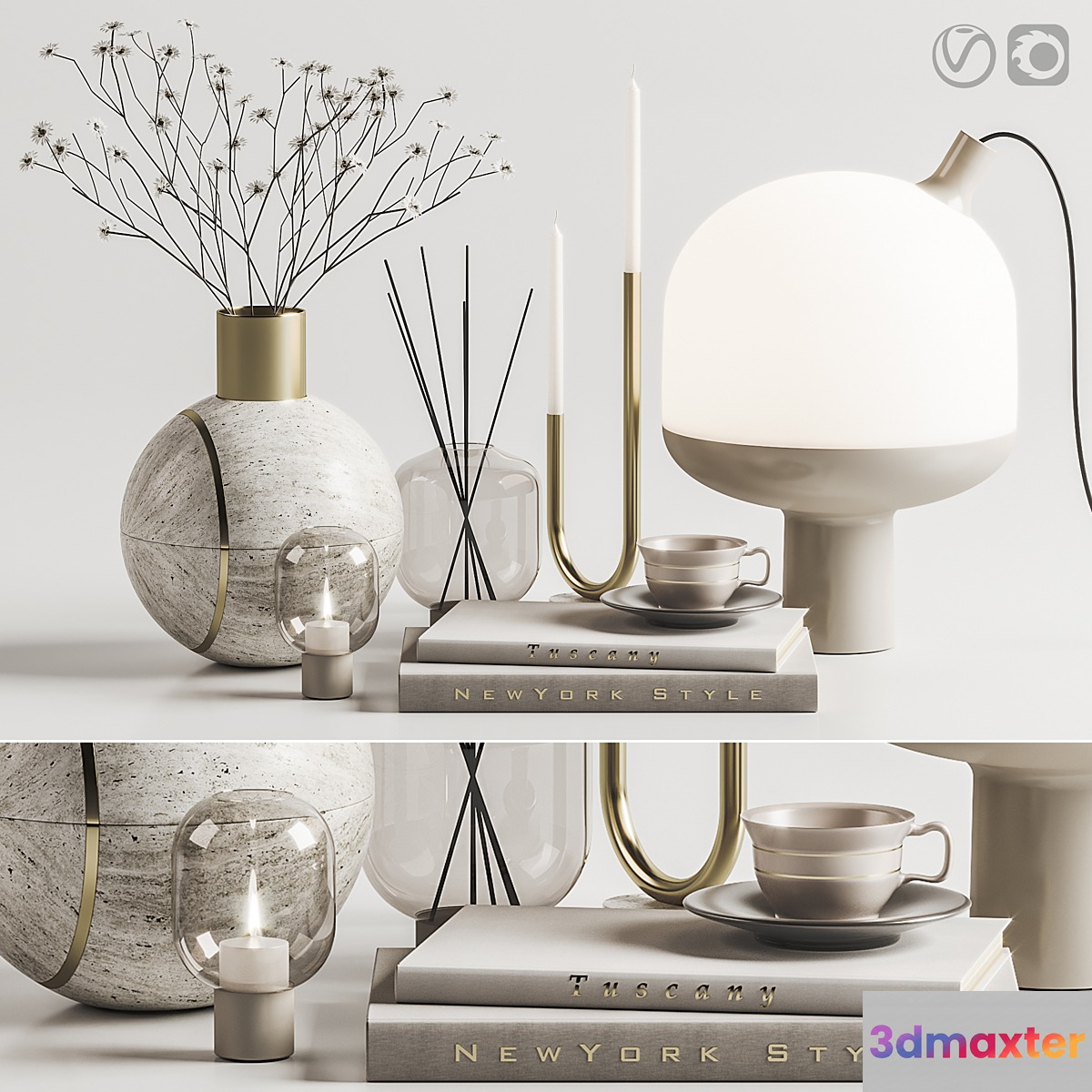 Decoration Set 001-Hauri Candleholder Arche Collection Curiosity objects