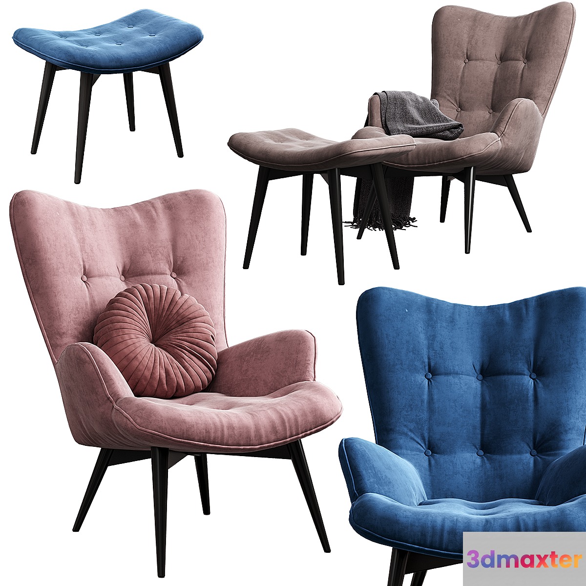 KARE _ Vicky (Chair with pouf) 3D Max