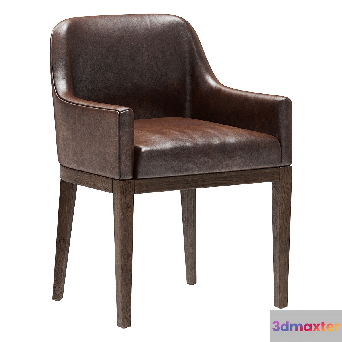 Restoration Hardware Morgan Curved-Back Track Leather Armchair 3D Max