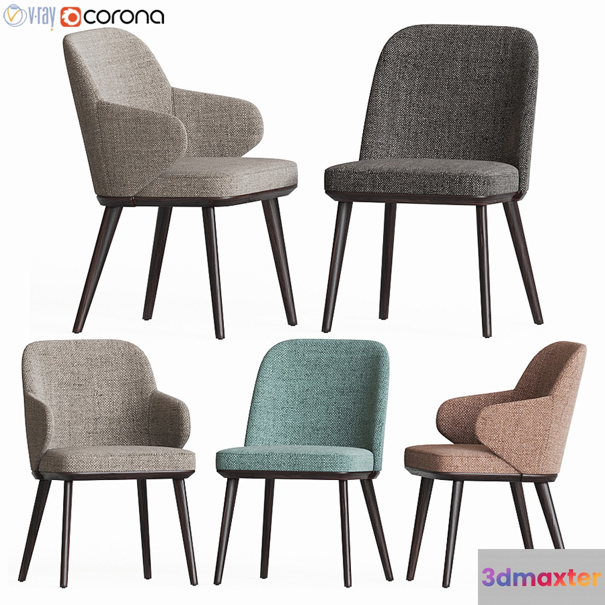 Foyer Dining Chair Set Calligaris 3D Max