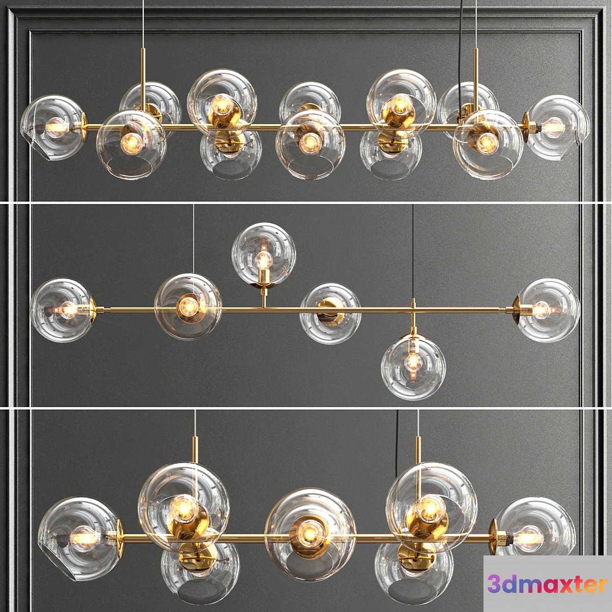 Collection of glass bole chandelier