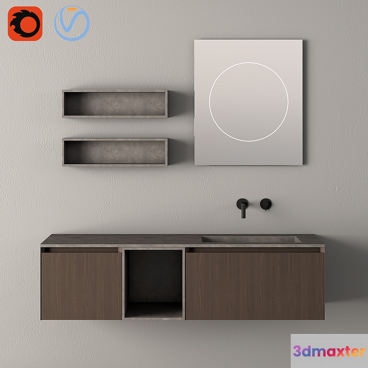 Modern Bathroom Cabinet | No. 085 | Rexa design 3D Max
