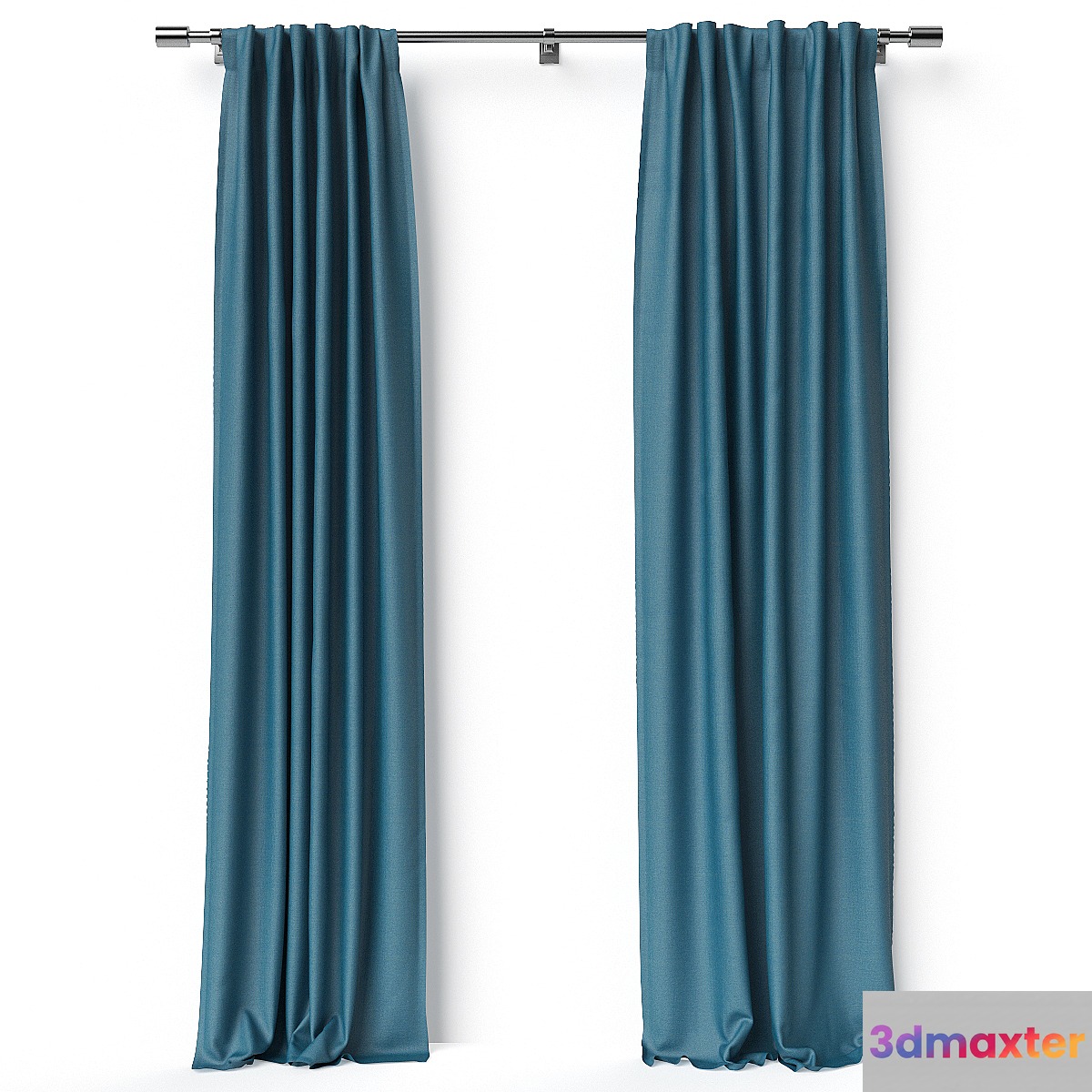 Cotton Lustre Velvet Curtain Regal Blue