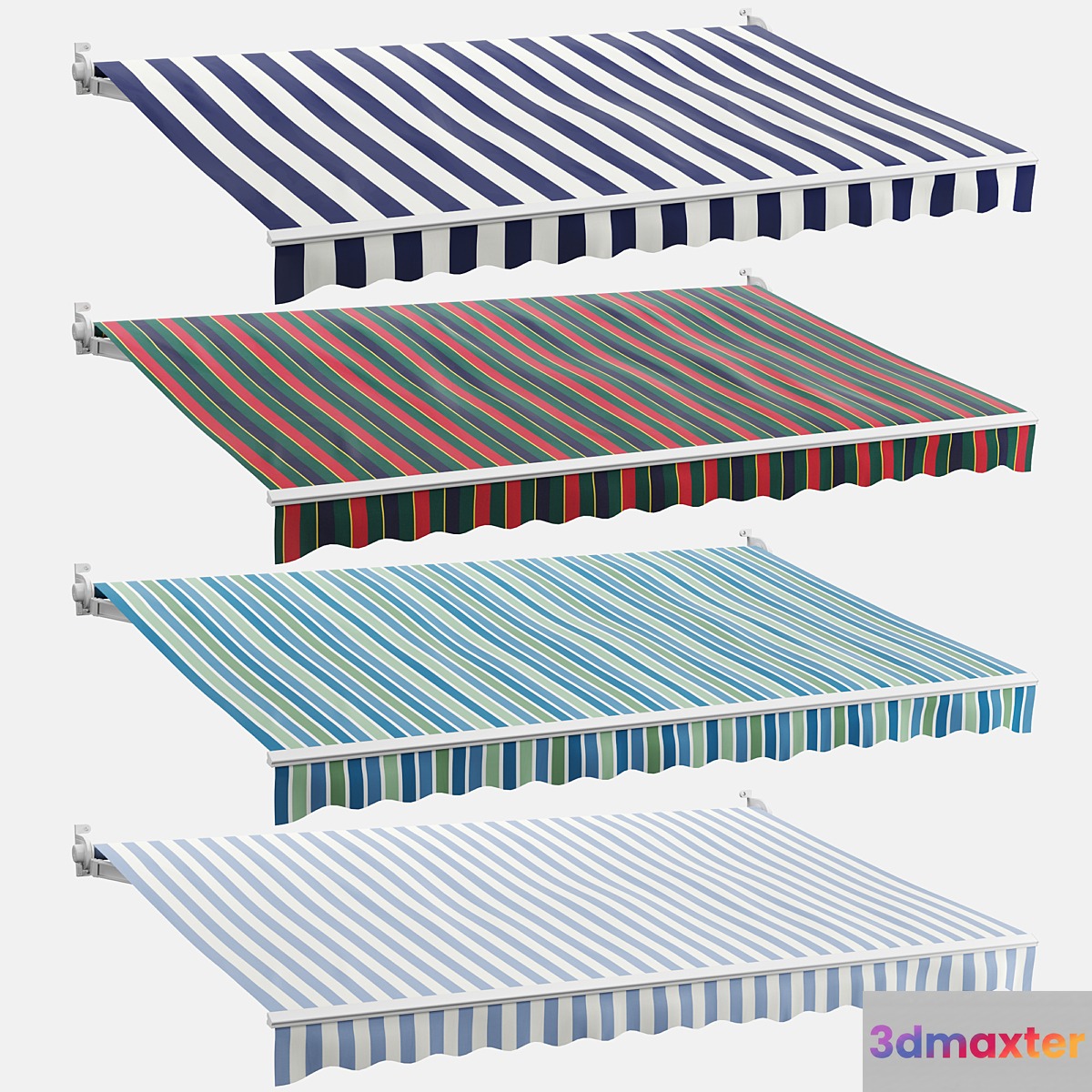 Awning set 2 (striped) 3D Max