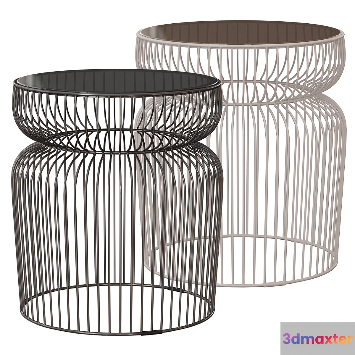 Spoke Glass Metal End Table (Crate and Barrel)