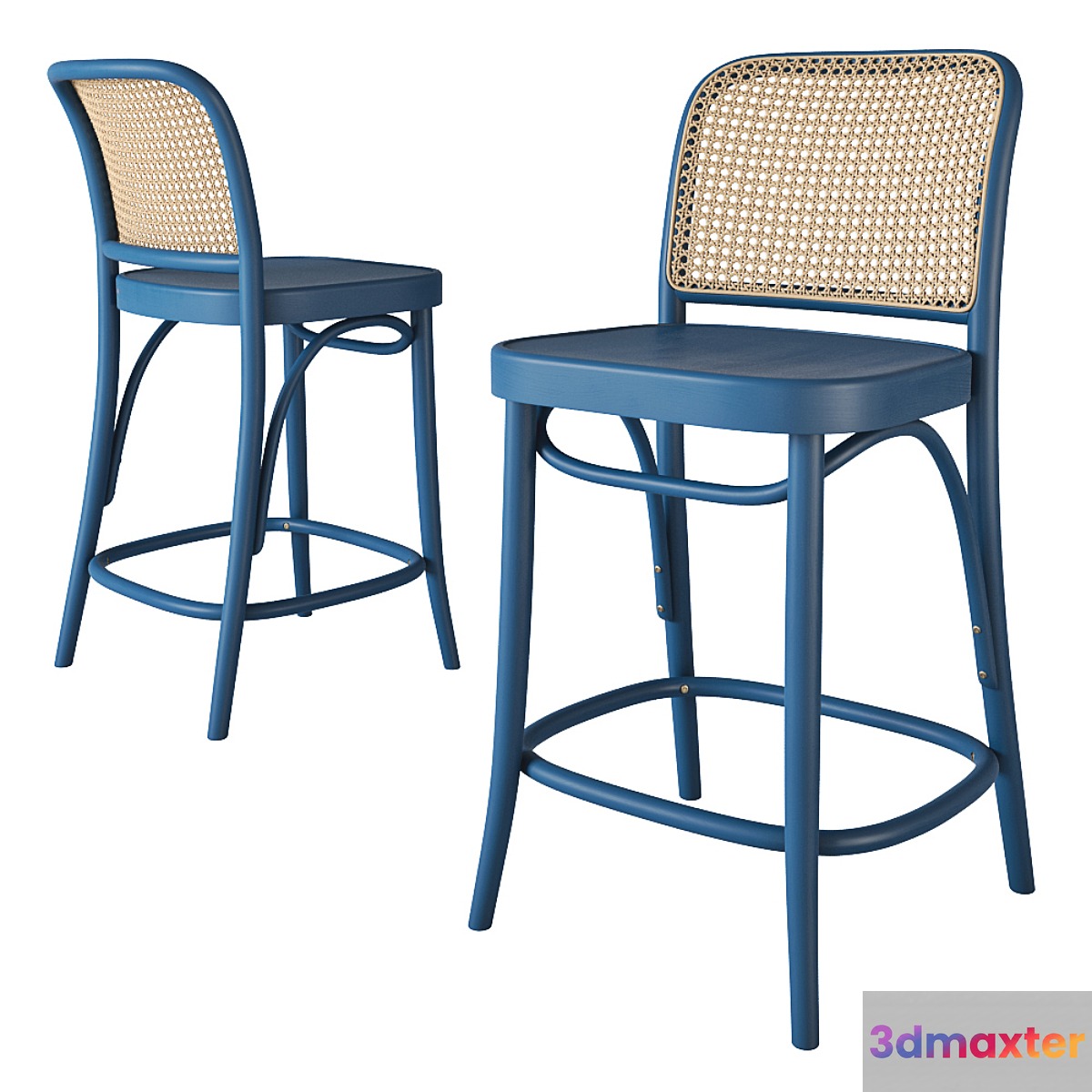 Rejuvenation Ton 811 Caned Counter Stool 3D Max