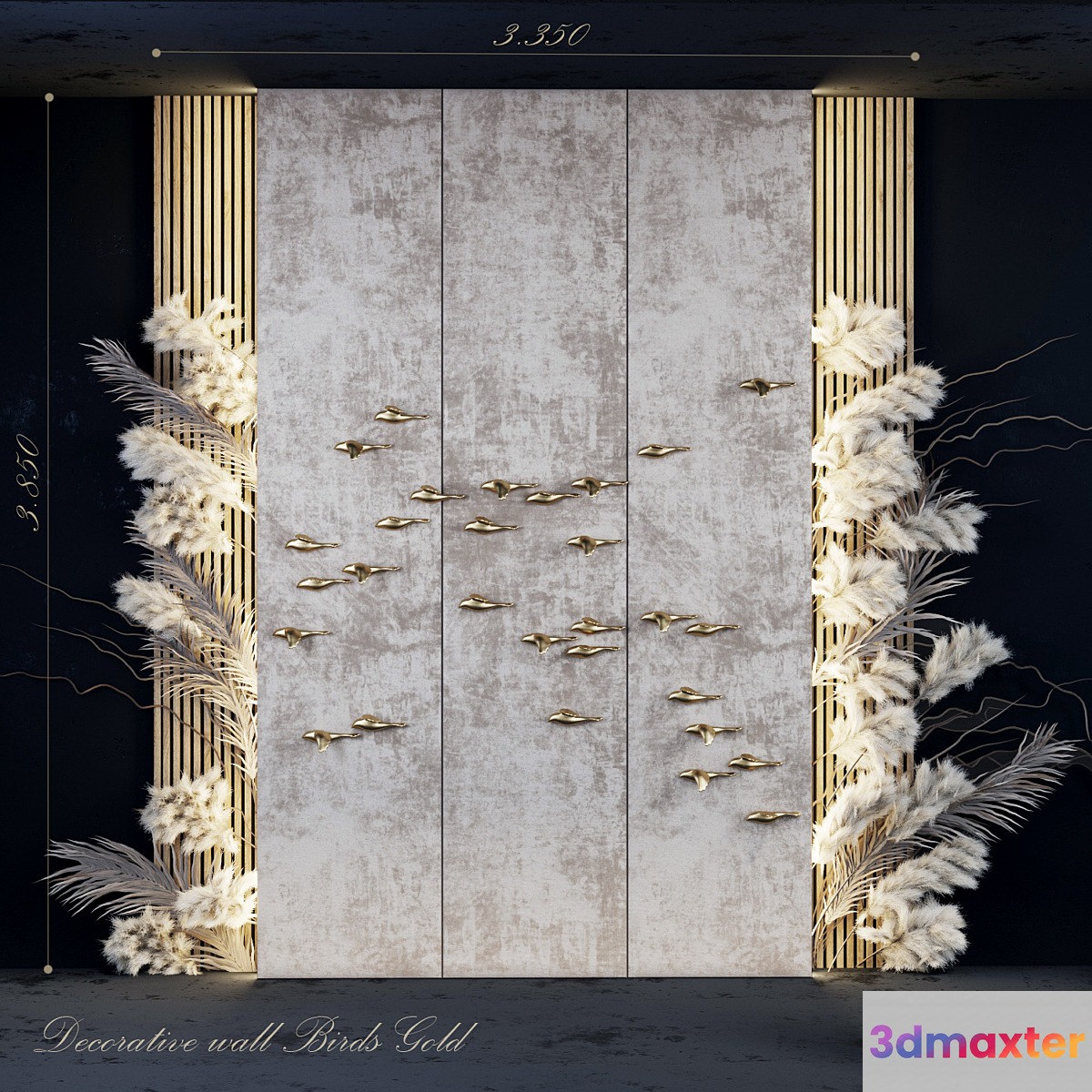 Decorative panel_Birds Gold 5 - No.2