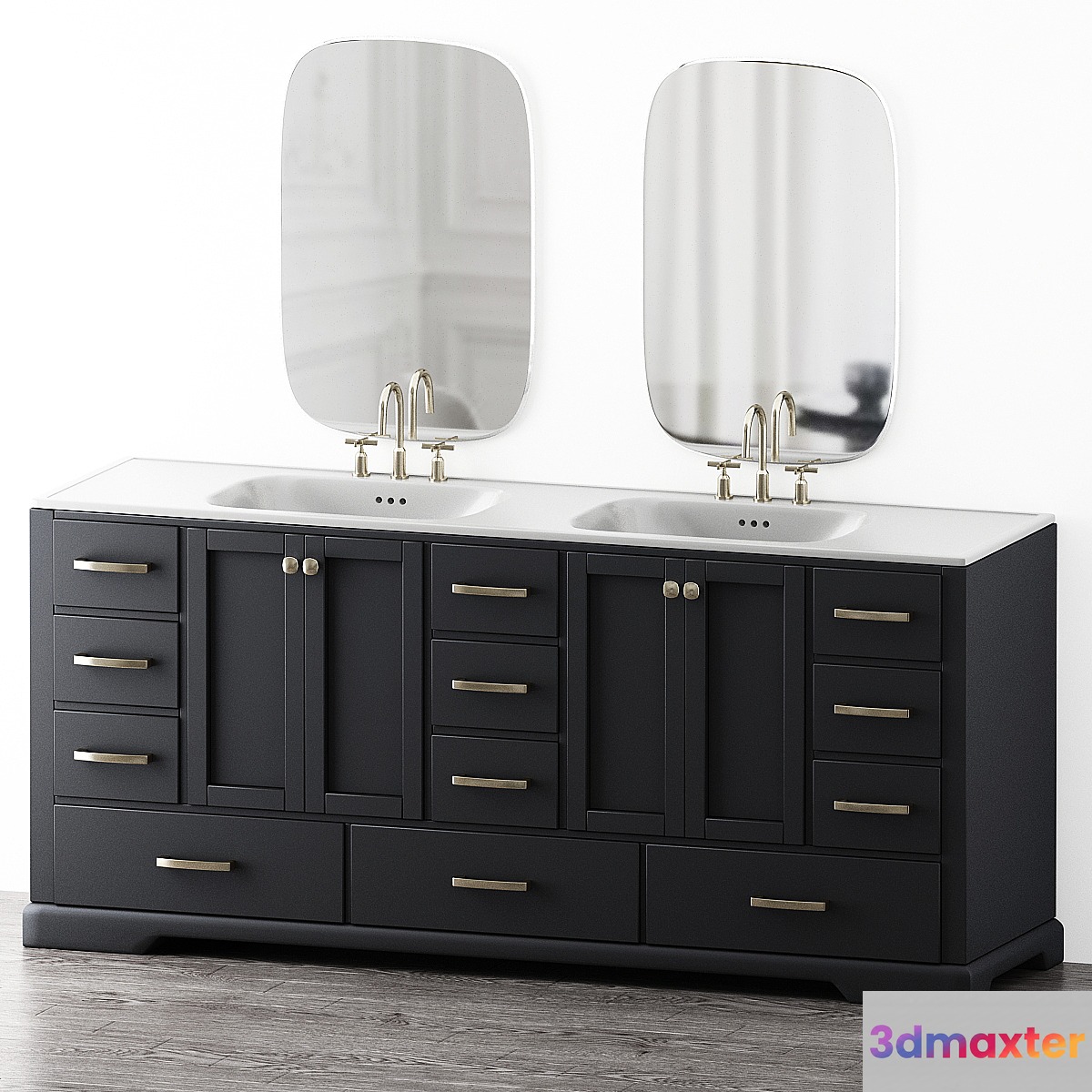 Talbot Double Bathroom Vanity Set 3D Max
