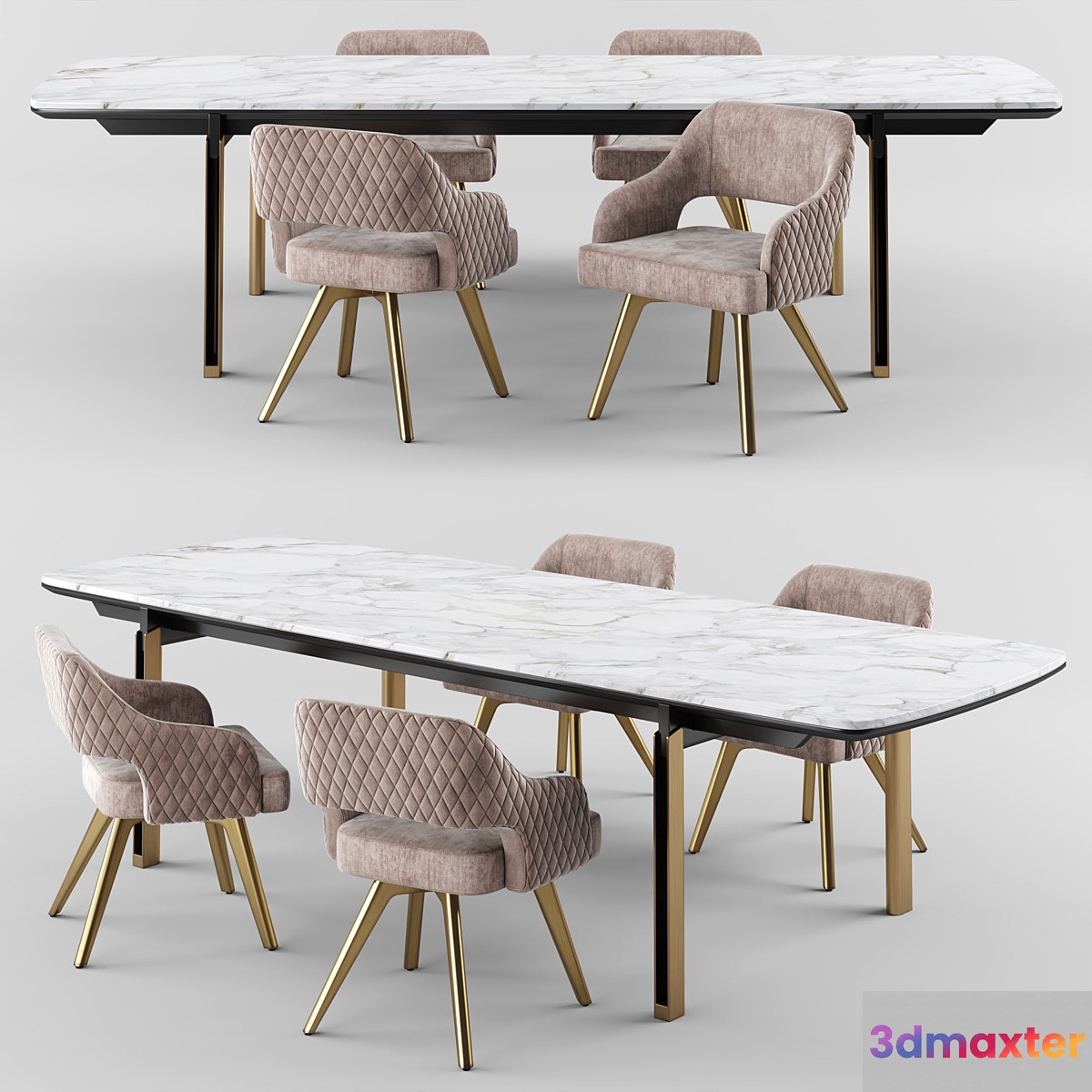 Cantori MIRAGE Rectangular table_ADRIA chair 3D Max