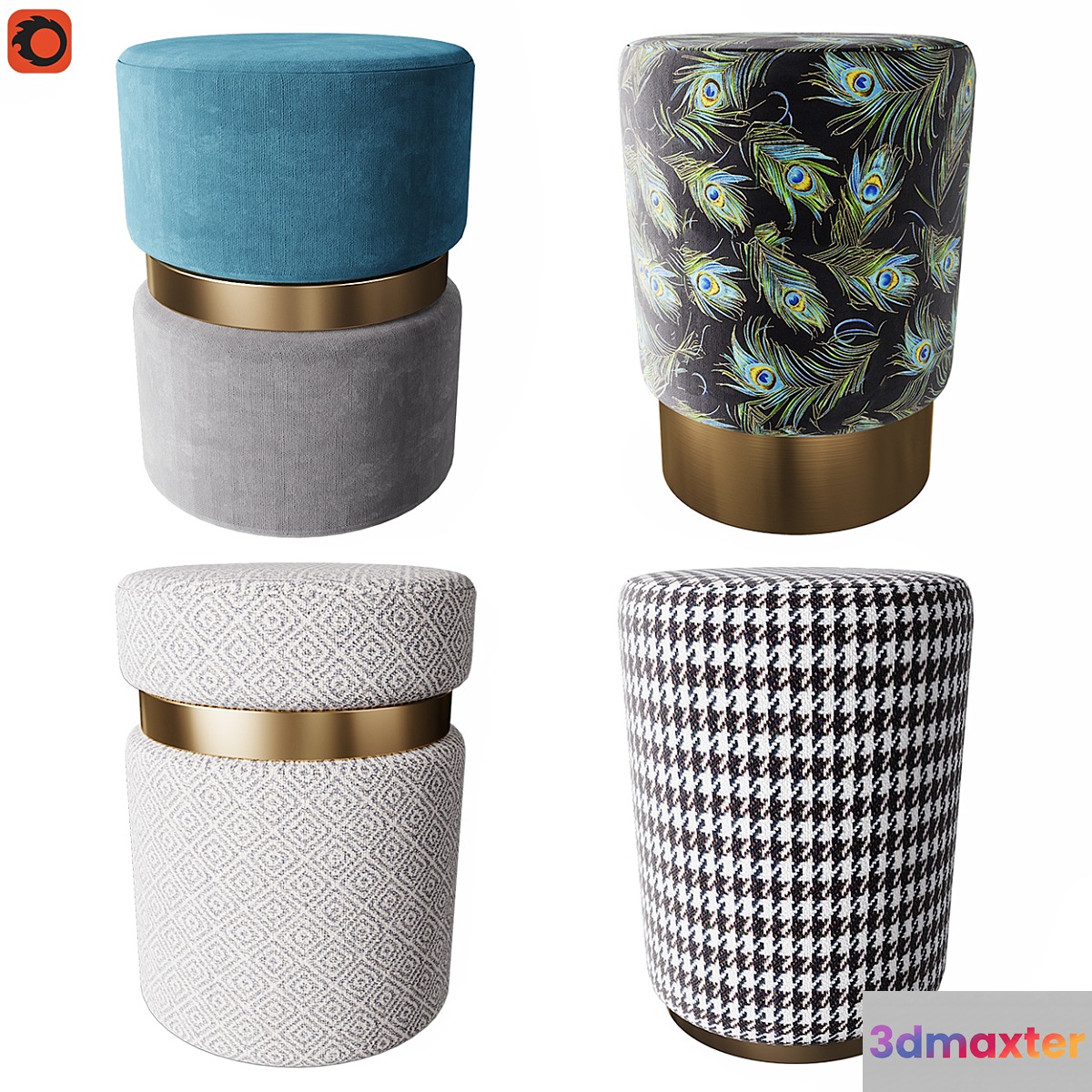 Set of modern ottomans - No.4