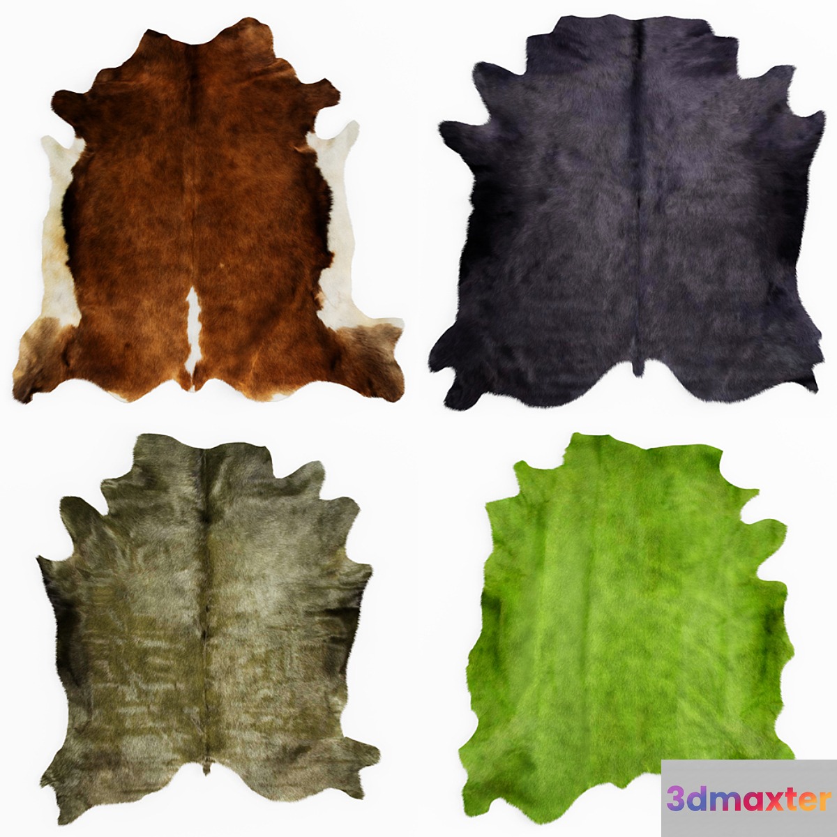 Four rugs from animal skins 06 3D Max