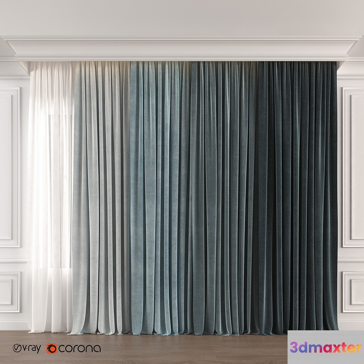 Blue gradient curtain - No.2