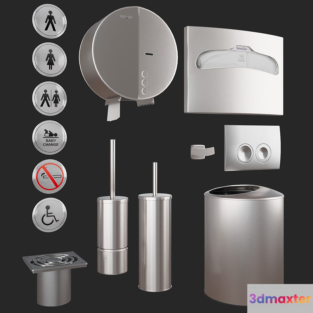 NOFER toiletSETmat # 02 3D Max