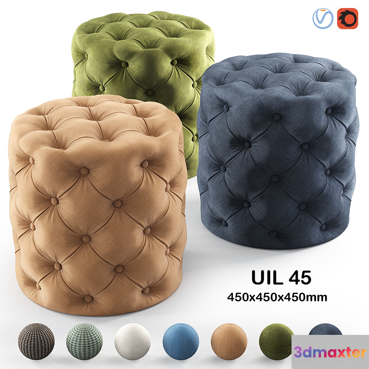 Dantone Pouf Will 45cm 3D Max