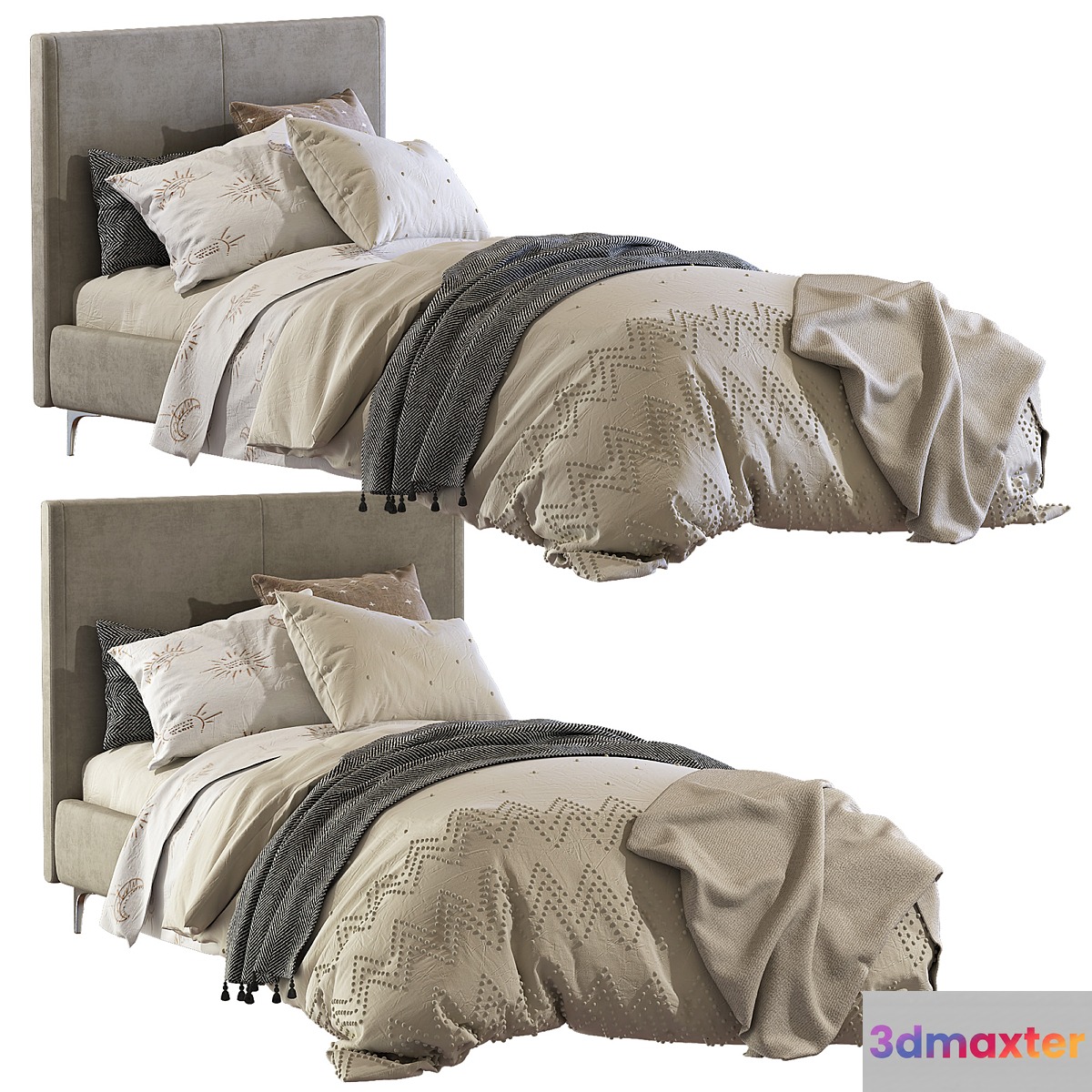 Bed Andes Deco Upholstered Bed 3D Max