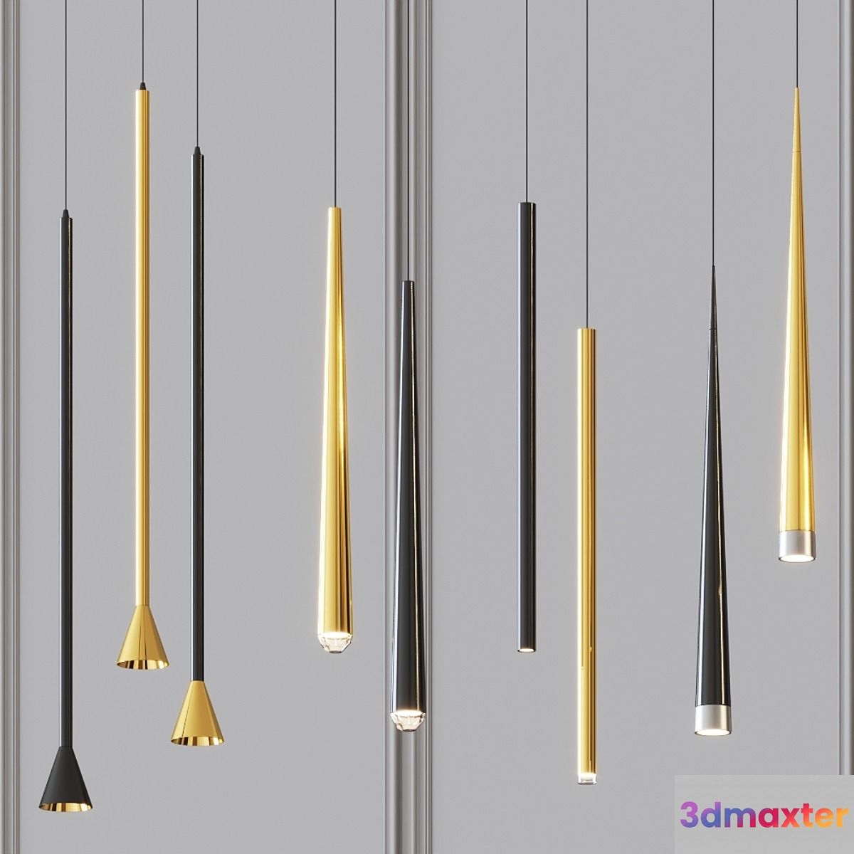 Lampatron - ceiling lamps set 1 3D Max