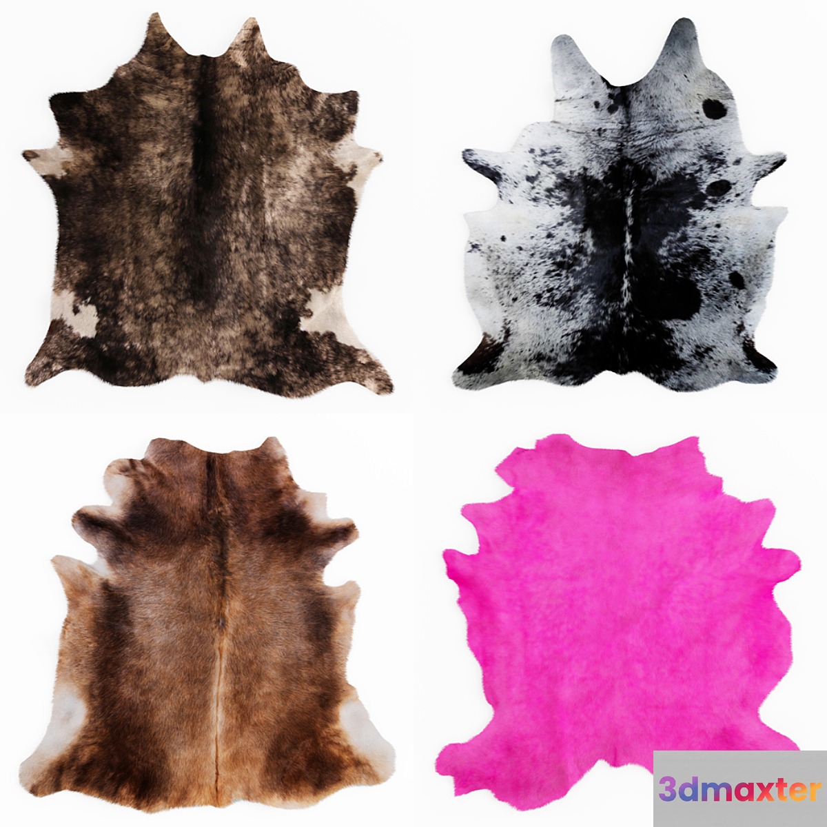Four rugs from animal skins 07 3D Max