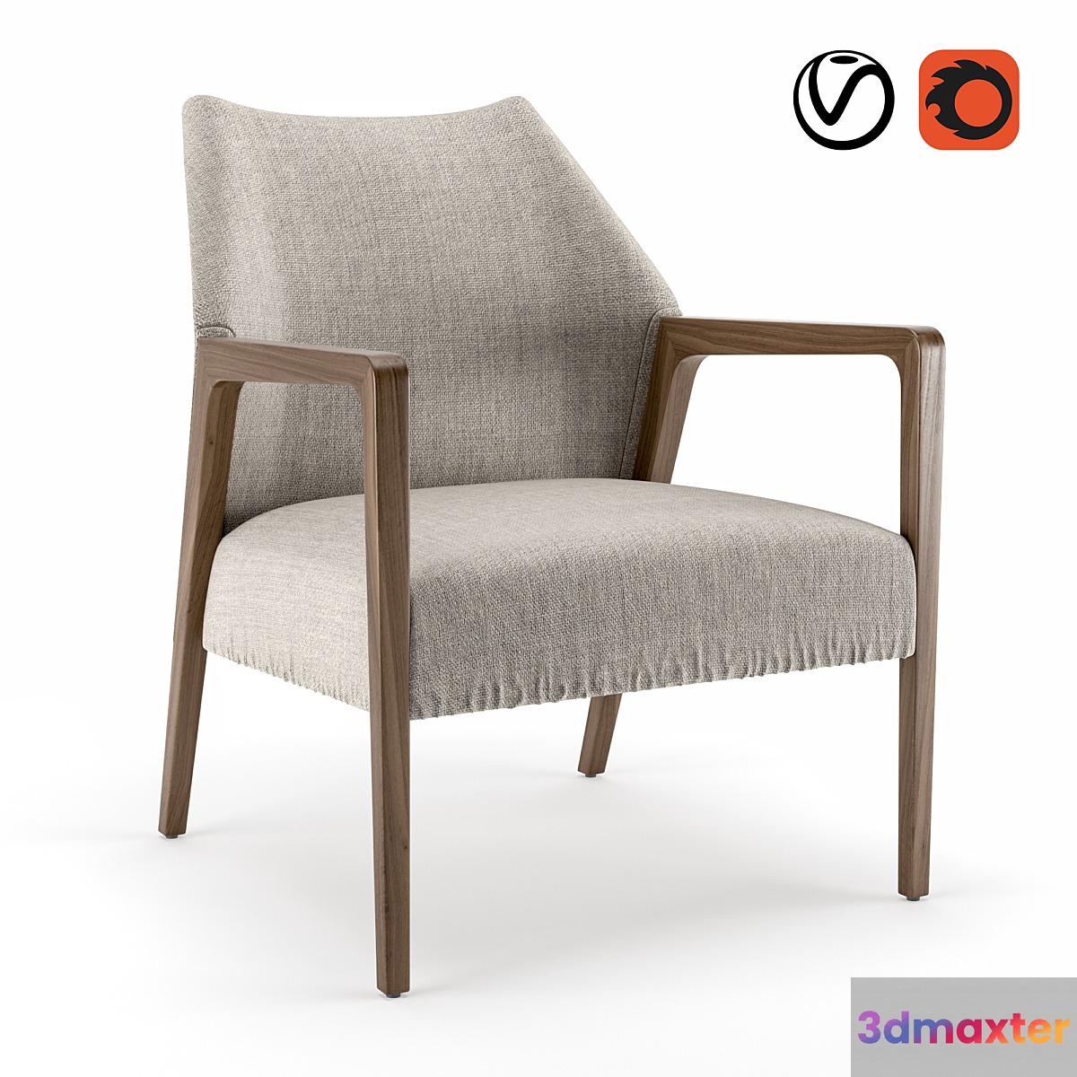 Abbott dalton accent chair 3D Max