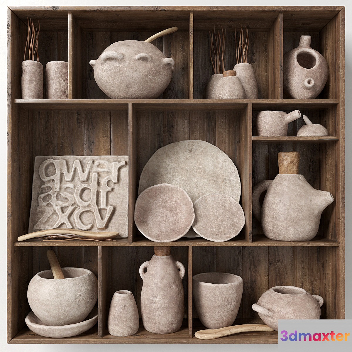 Dishes clay rack n3 _ Rack with clay dishes