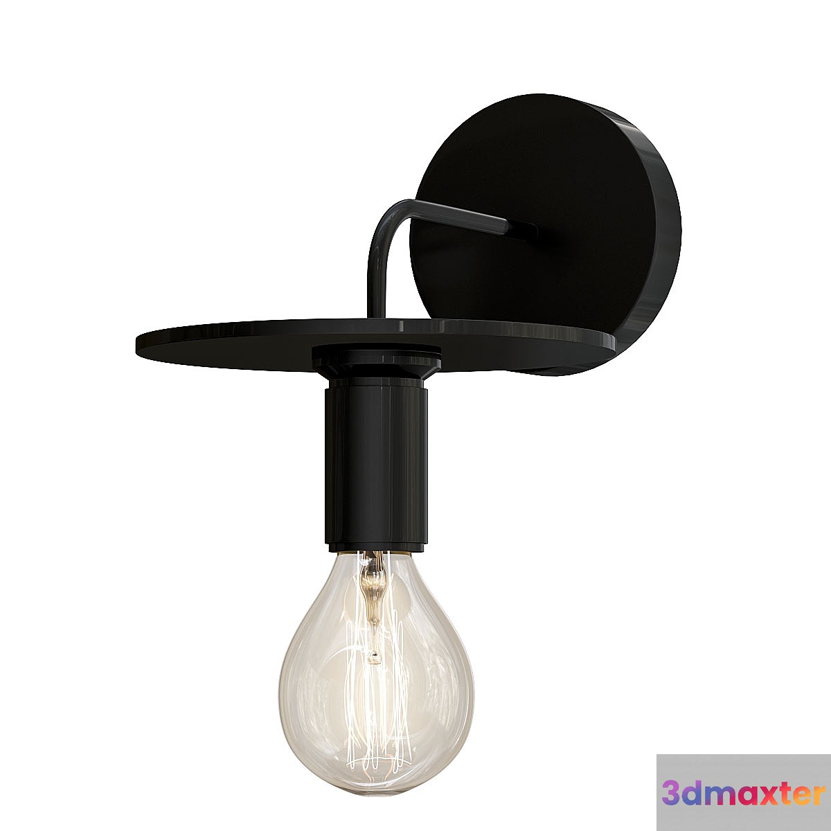RH Utilitaire Knurled Disk Shade Sconce Black 3D Max