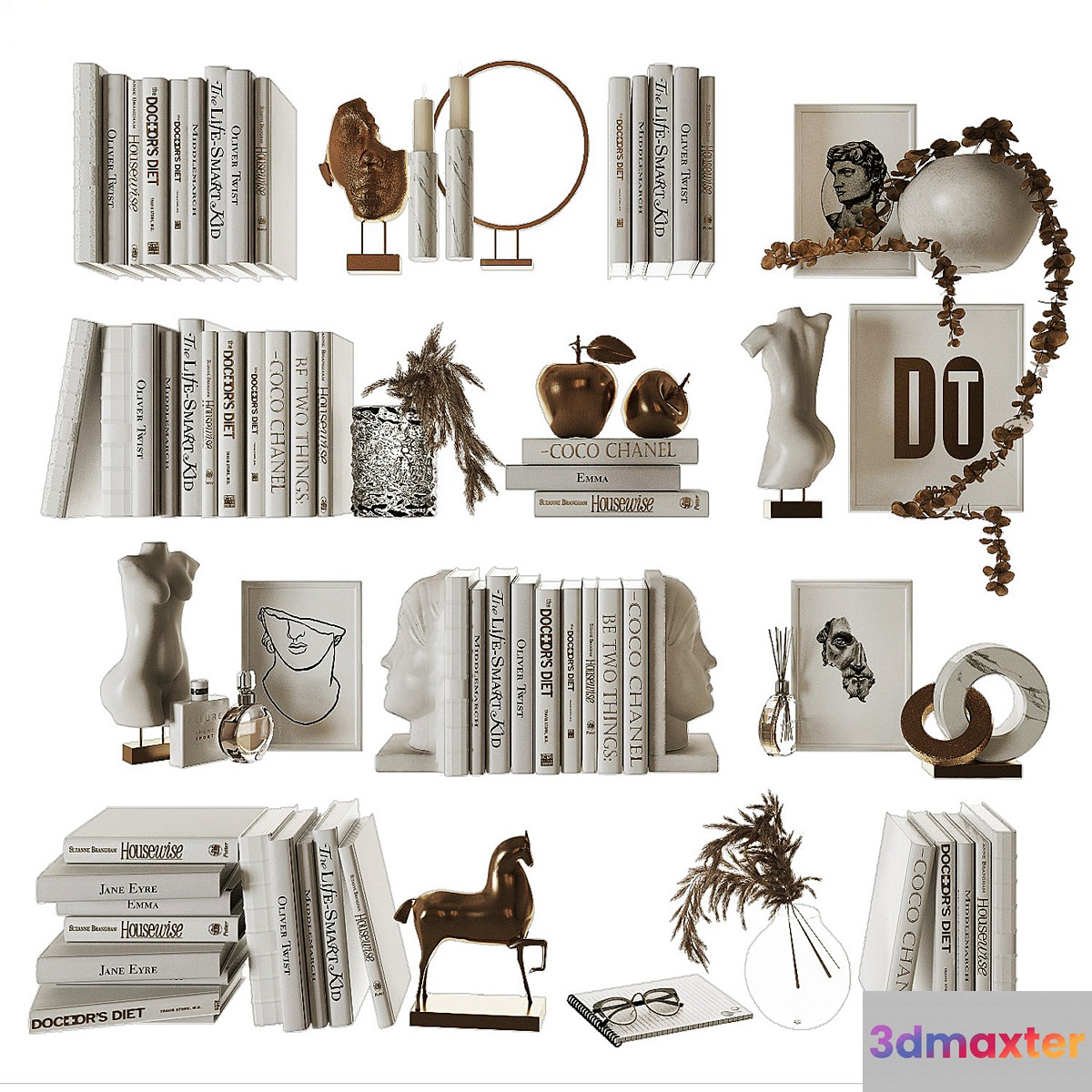 Decorative shelf filling set 9