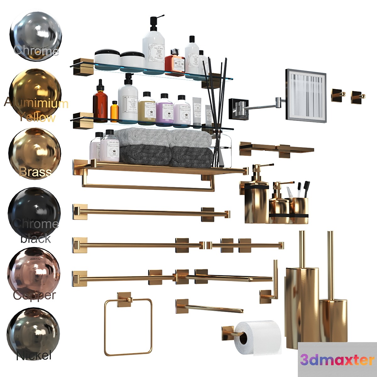bathrooom accessories set 01 3D Max