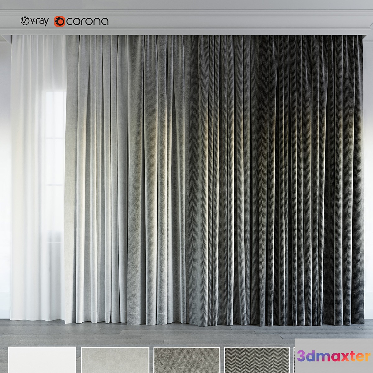 gray gradient curtain. - No.3