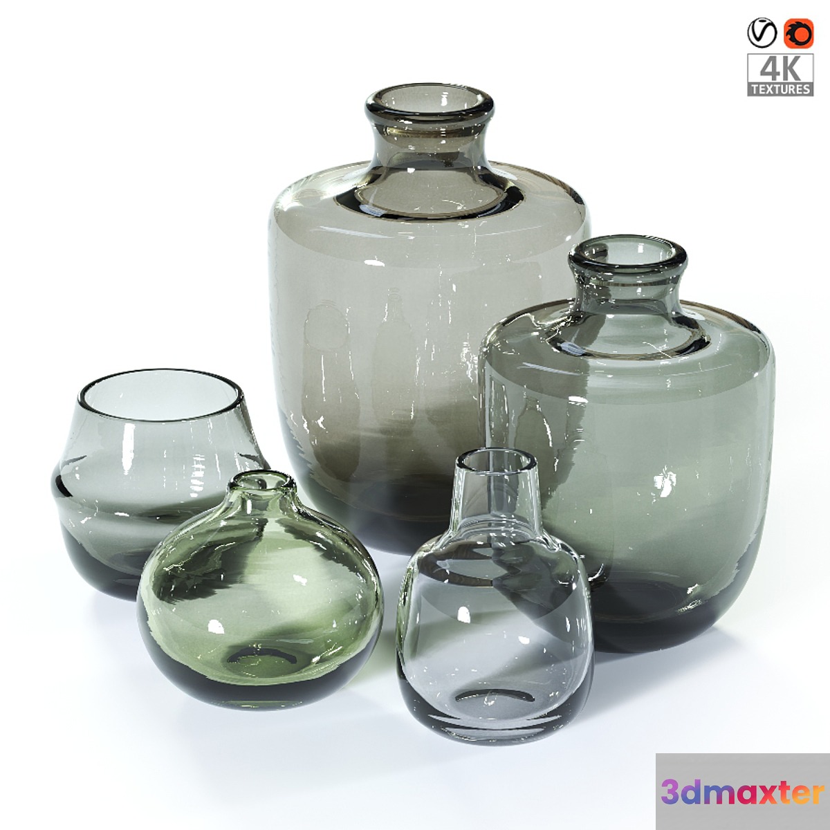 Glass vases 3D Max