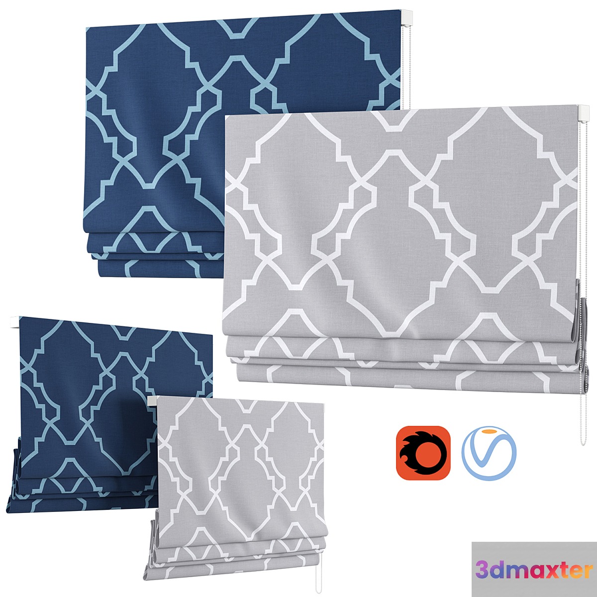 Roman Curtains 21 | Pottery Barn | Trisha geo 3D Max