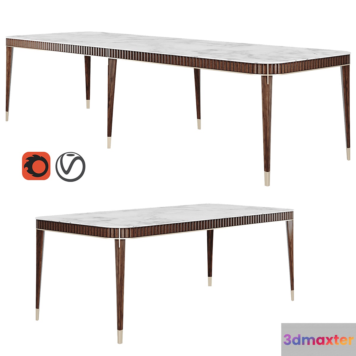 EDEN-ROCK RECTANGULAR DINING TABLE Design Sacha Lakic 3D Max