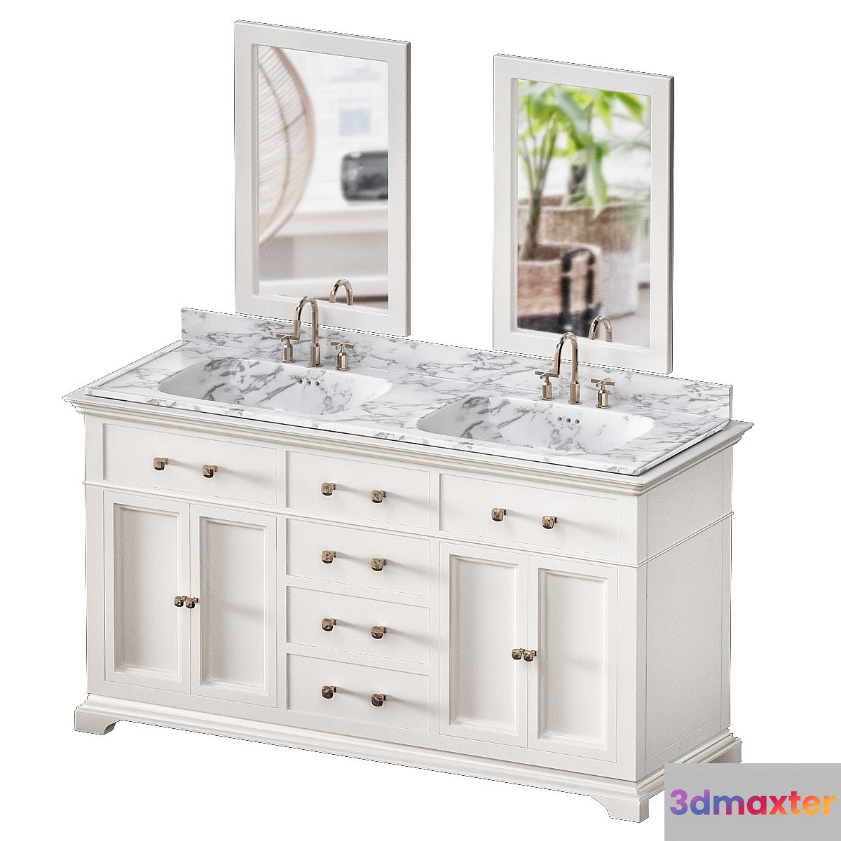 Double Bathroom Vanity Set See More by Azzuri 3D Max