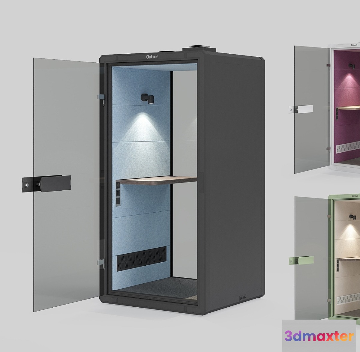 Qubius soundproof phone booth for the open office 3D Max