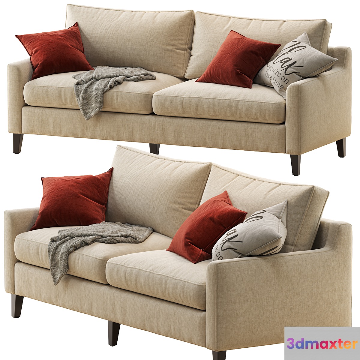 Beverly upholstered sofa 3D Max