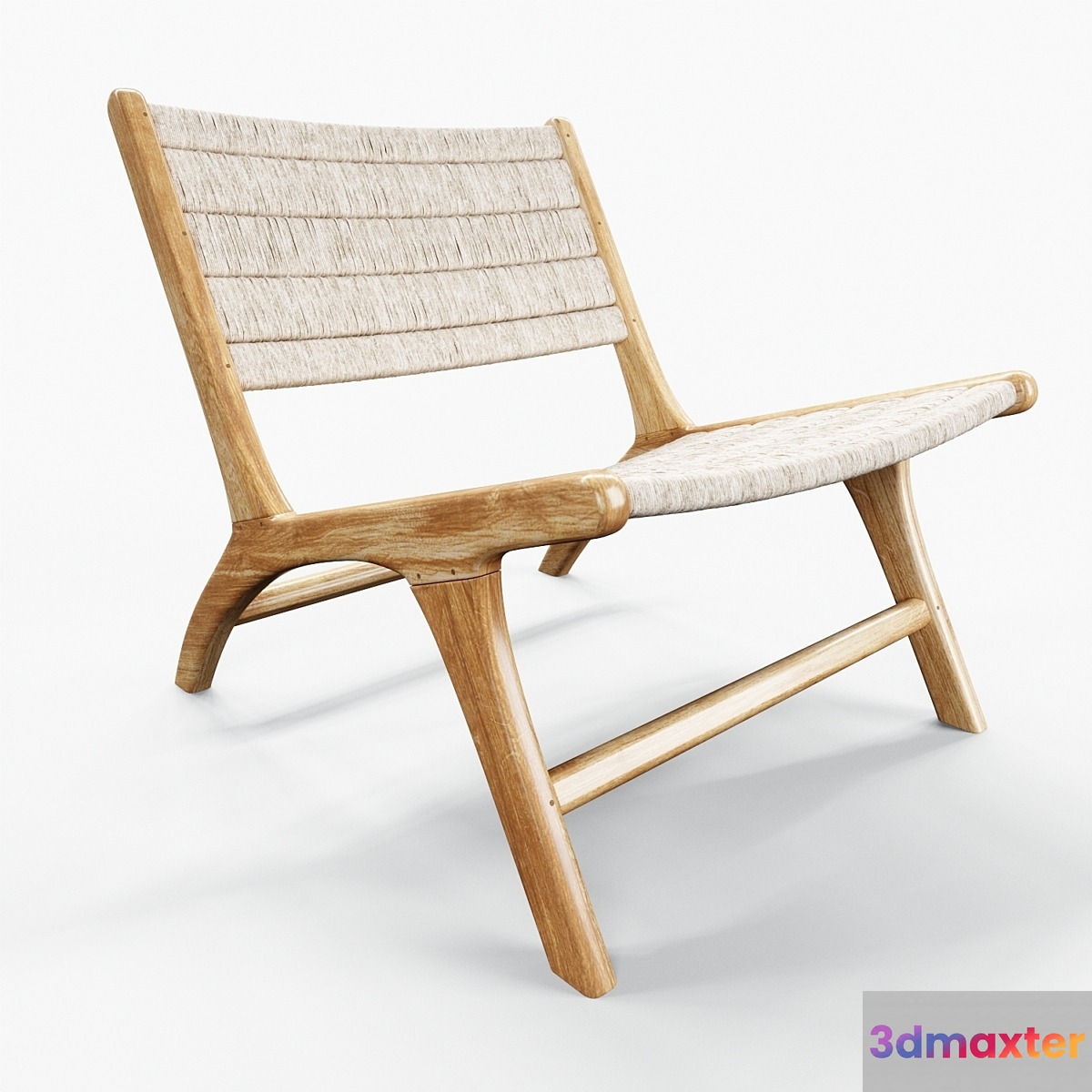 HKLiving abaca _ teak lounge chair 3D Max