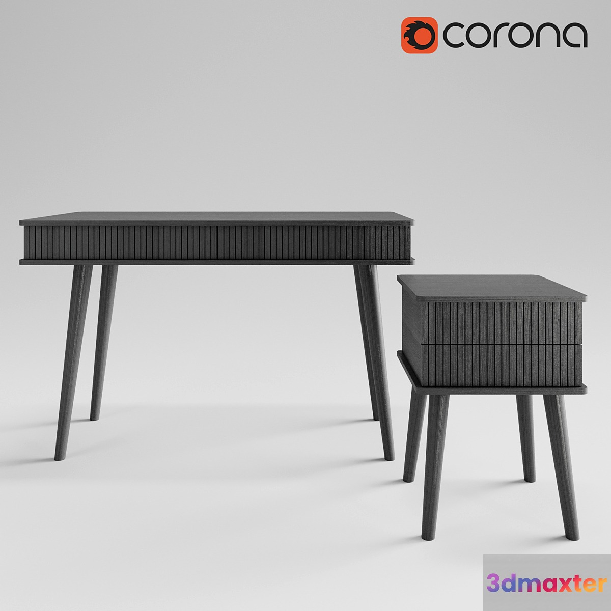Consol VIVA & pedestal VIVA STAND DUO by LULU Space 3D Max