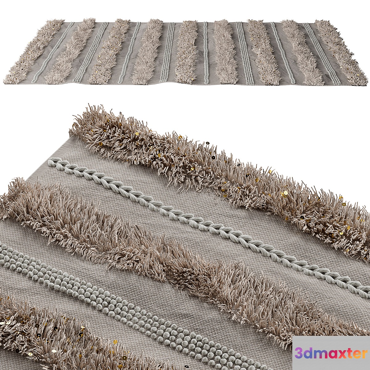 Shag rug with glitter - No.3
