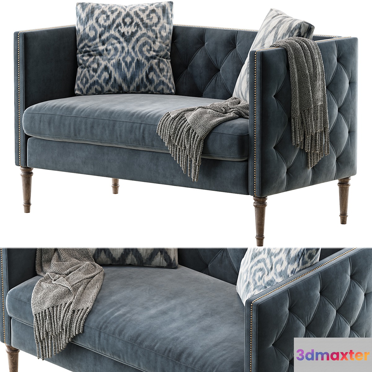 Vanves chesterfield settee 3D Max