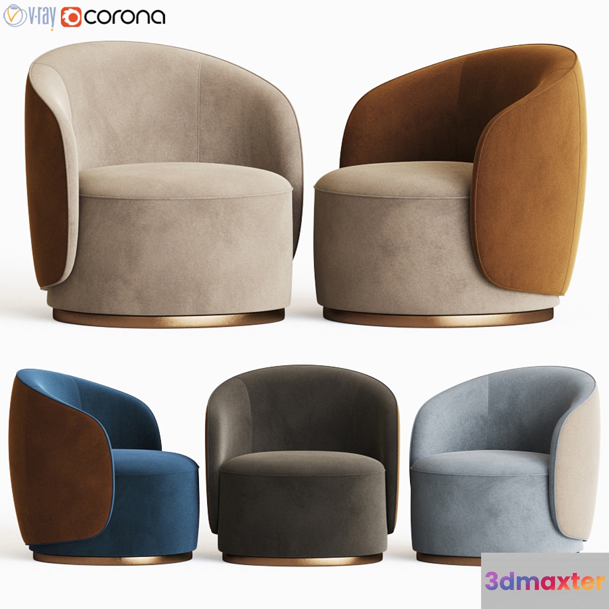 Fendi Casa Anabelle Armchair 3D Max