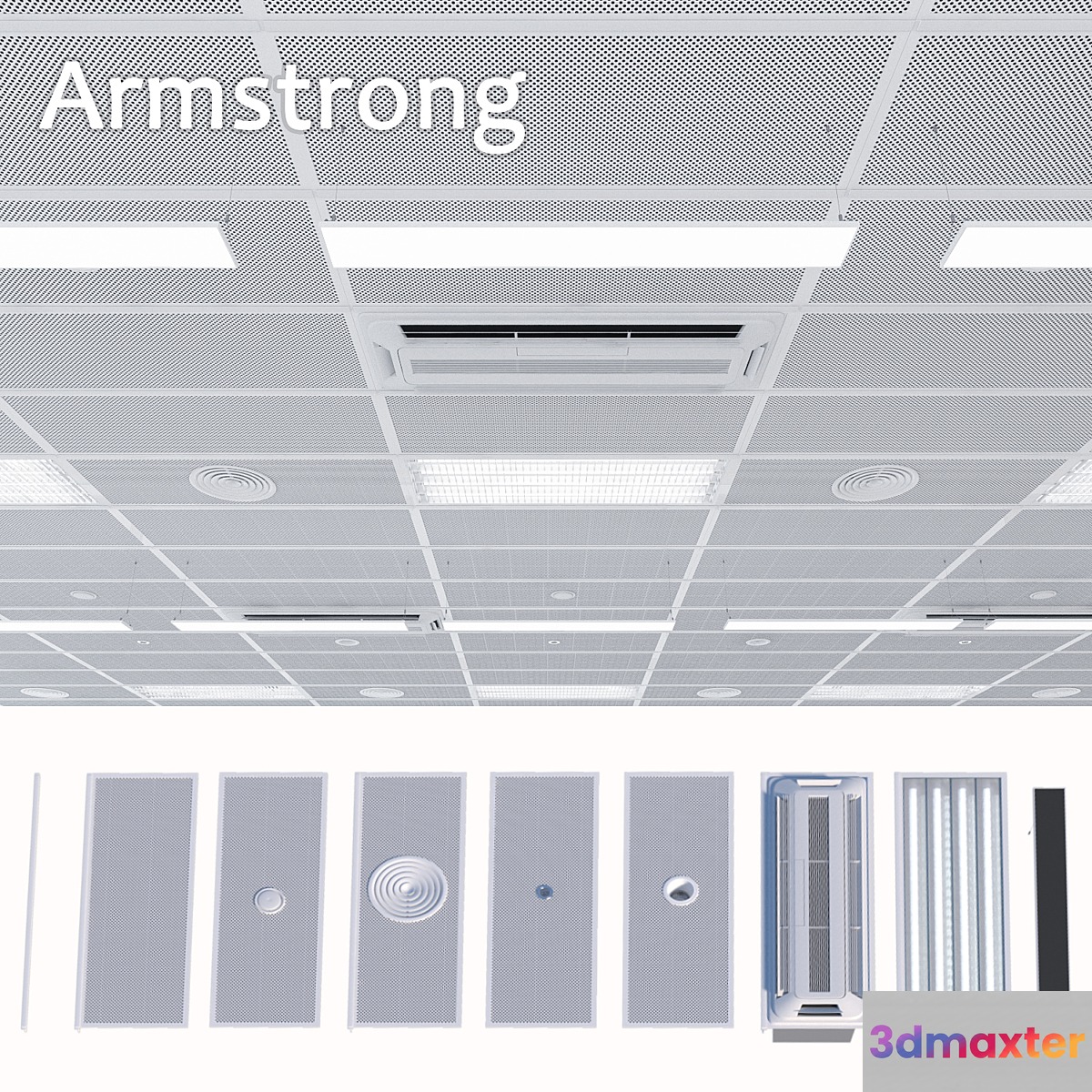 Armstrong ceiling system with a set of elements 2